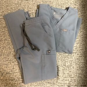 Figs Set Dusty Blue XXS